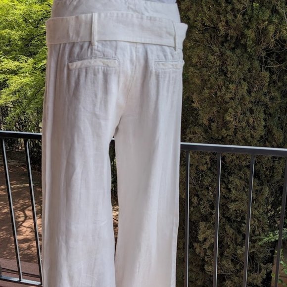 Linen Twelfth street by Cynthia Vincent wide leg paints with belt. size 6 - Picture 3 of 7